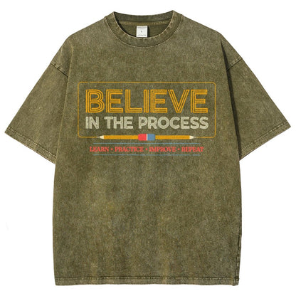 Believe in the Process Vintage Distressed T-shirt