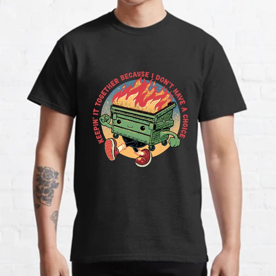Flaming Dumpster Nerdy T-Shirt