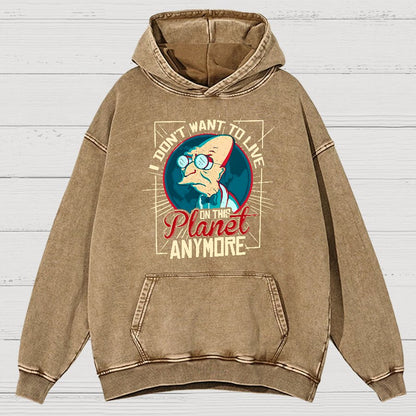 I Don't Want To Live Here Vintage Distressed Hoodie