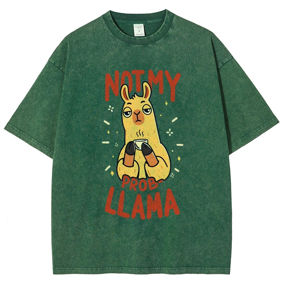 Not My Prob-Llama Vintage Distressed T-shirt