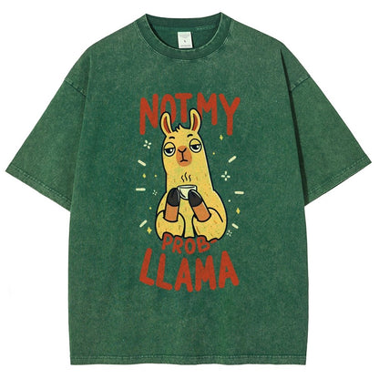 Not My Prob-Llama Vintage Distressed T-shirt