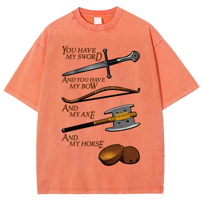 Holy Ring-You Have My Blade And You Have My Arrow And My Hammer And My Steed. Vintage Distressed T-shirt