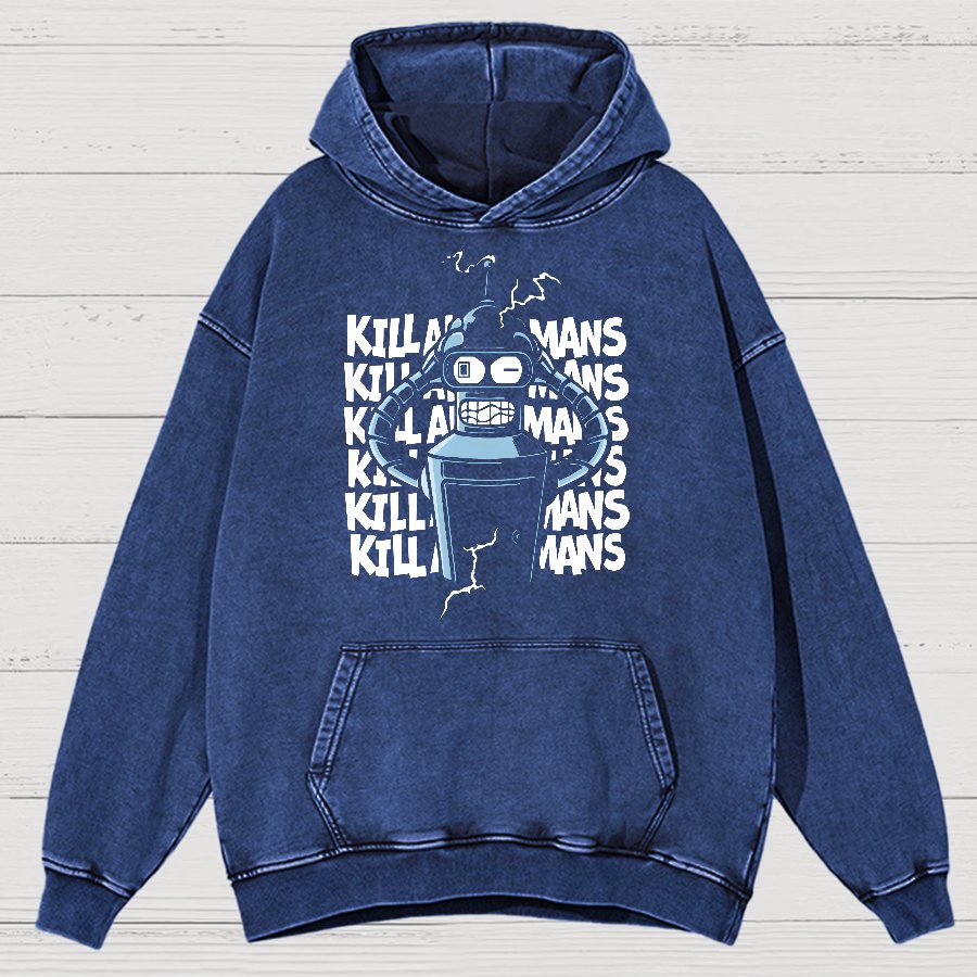 Machine Failure Vintage Distressed Hoodie