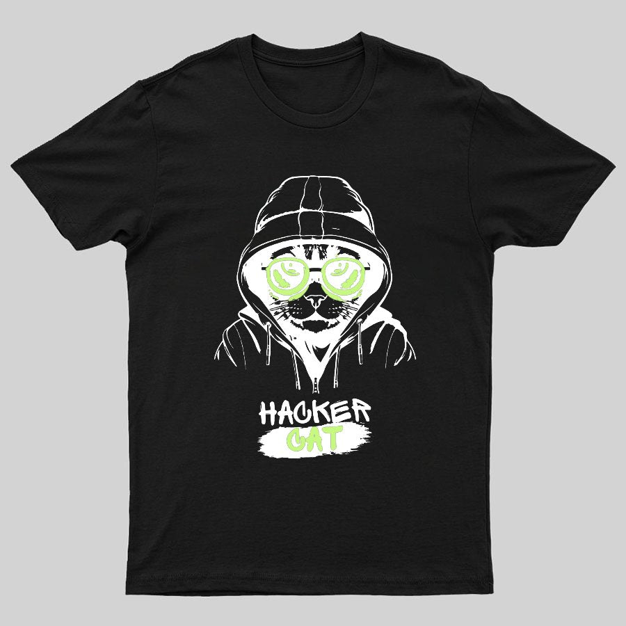 Hacker Cat Geeky T-Shirt