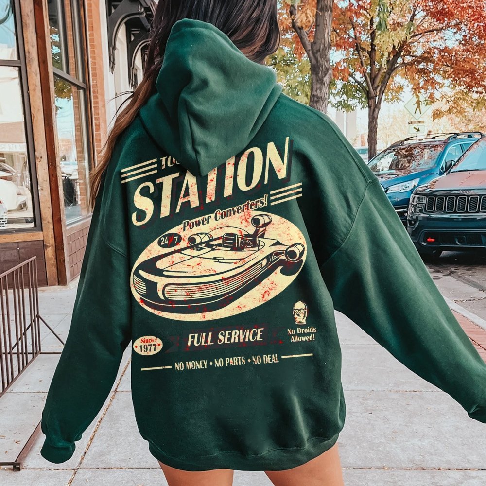 Classic Printed Back Cotton Hoodie with a Fictitious Location Design