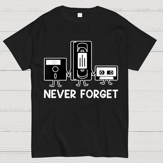 Never Forget Cassette Tape VHS Gamer Old School Funny T-Shirt