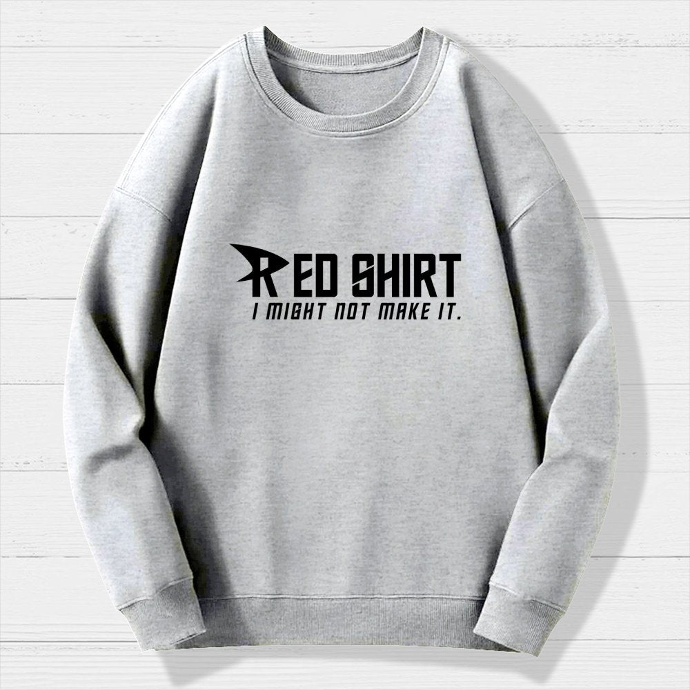 Red Shirt Geek Cotton Sweatshirt