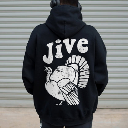Jive Turkey Printed Back Unisex Cotton Hoodie