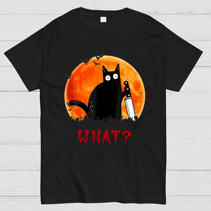 Cat What Funny Halloween Unisex Geek T-Shirt