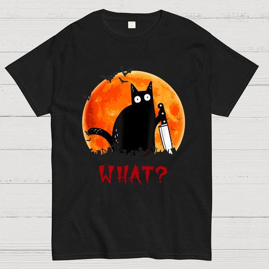 Cat What Funny Halloween Unisex Geek T-Shirt