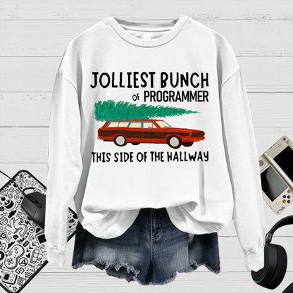 Jolliest Bunch Of Programmer Christmas Cotton Pullover Sweatshirt