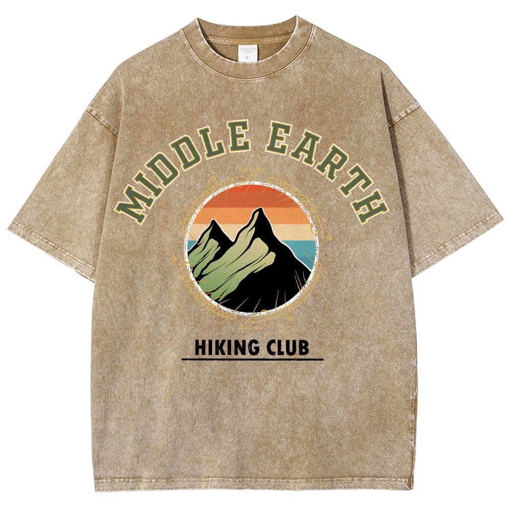 Middle Earth Hiking Club Vintage Distressed T-shirt