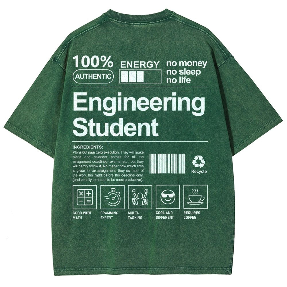 Engineering Student Unisex Fit Washed T-Shirt