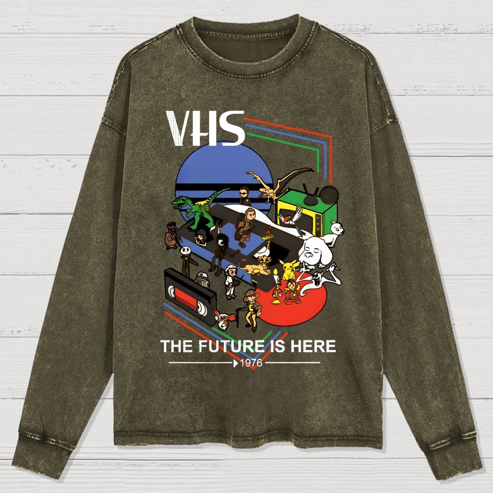 The Future Is Here Washed Long Sleeve Tee