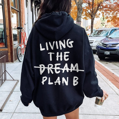 Living Plan B Printed Back Unisex Cotton Hoodie