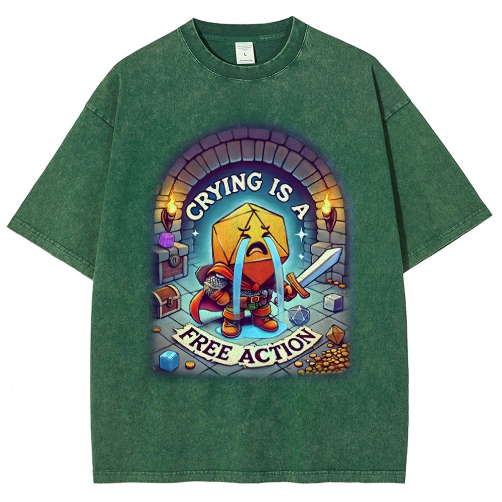 Crying is a Free Action Vintage Distressed T-shirt