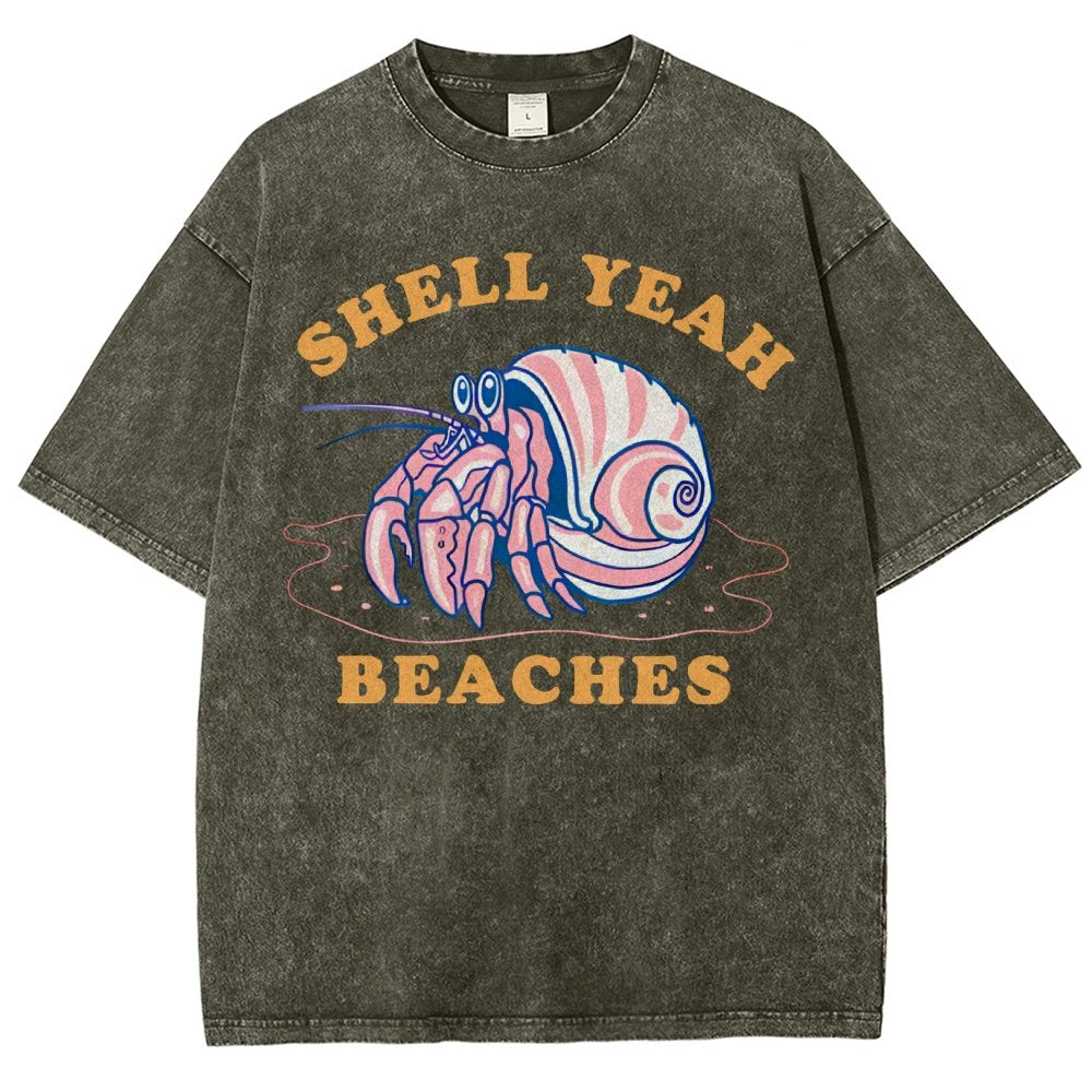 Shell Yeah Beaches Vintage Distressed T-shirt