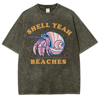 Shell Yeah Beaches Vintage Distressed T-shirt