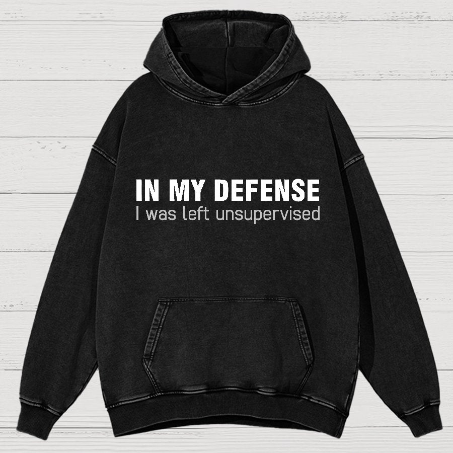 I Was Left Unsupervised Geeky Vintage Distressed Hoodie