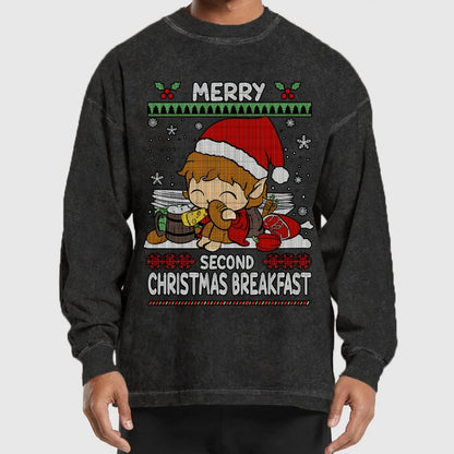 Extra breakfast Christmas Washed Long Sleeve Tee