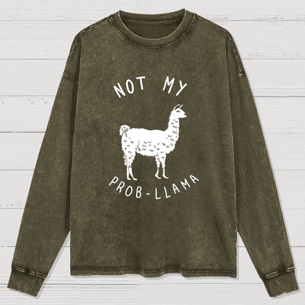 Not My Probllama Washed Long Sleeve Tee
