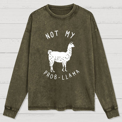 Not My Probllama Washed Long Sleeve Tee