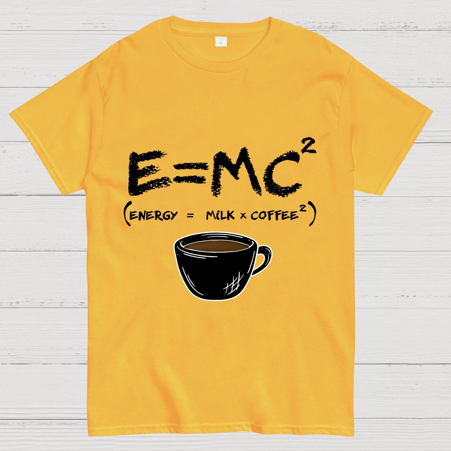 E = MC² Energy Equals Milk and Coffee Geek T-Shirt