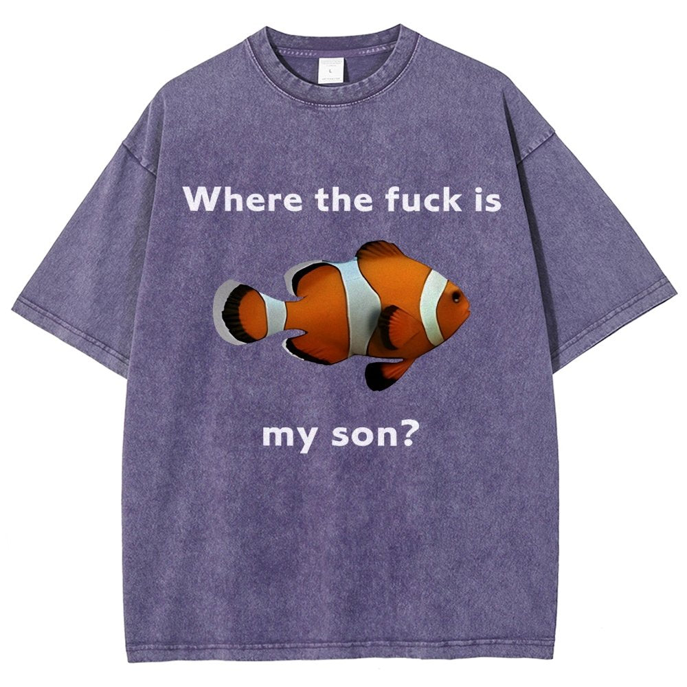 Fish Looking For Son Vintage Distressed T-shirt