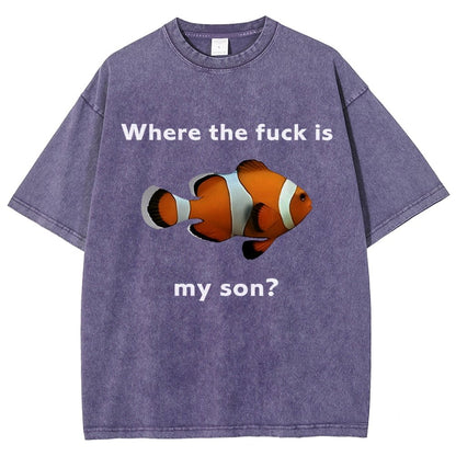 Fish Looking For Son Vintage Distressed T-shirt