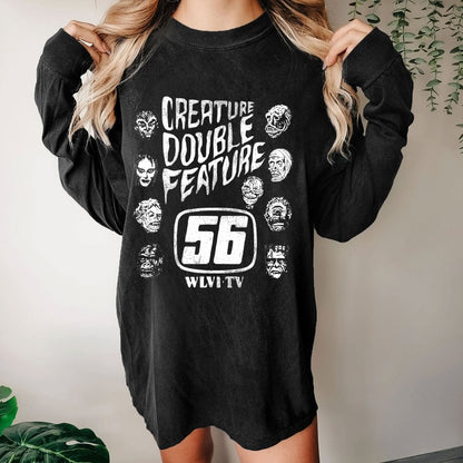 Creature Double Feature Classic Monsters Washed Long Sleeve Tee