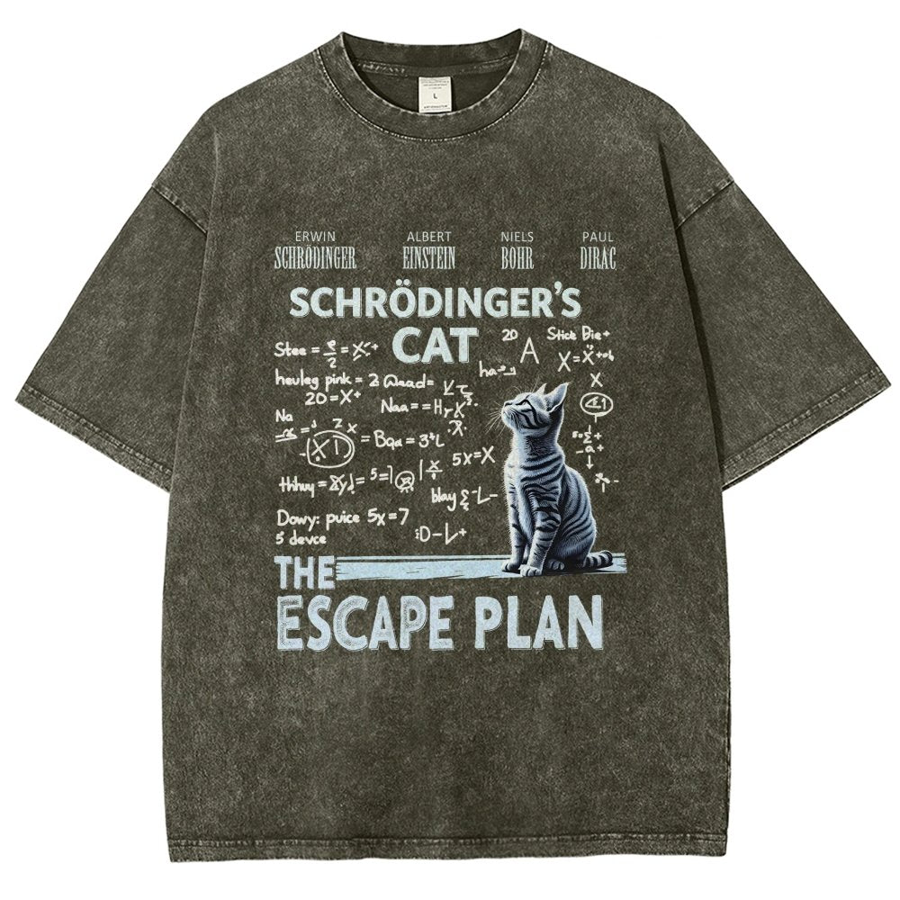 Schrödinger's Cat Escape Plan Vintage Distressed T-shirt
