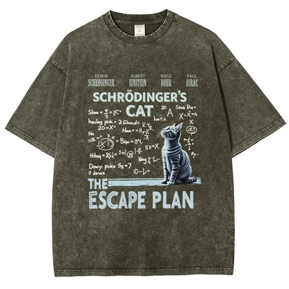 Schrödinger's Cat Escape Plan Vintage Distressed T-shirt