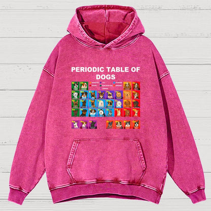 Periodic Table of Dogs  Dog Lover  Funny Science Vintage Distressed Hoodie