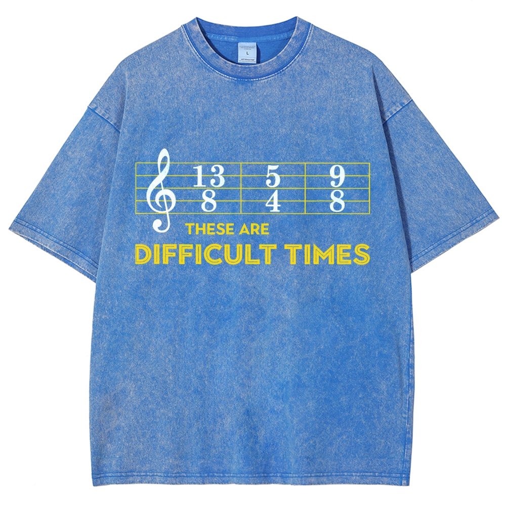 Music Difficult Times Vintage Distressed T-shirt