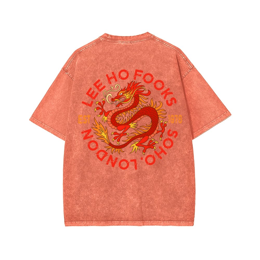 Lee Ho Fooks Front And Back Printing Washed T-shirt