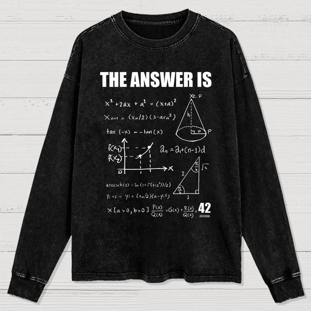 42 The Answer To Life The Universe Washed Long Sleeve Tee