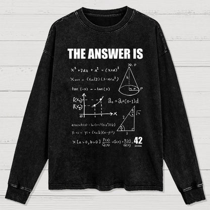 42 The Answer To Life The Universe Washed Long Sleeve Tee