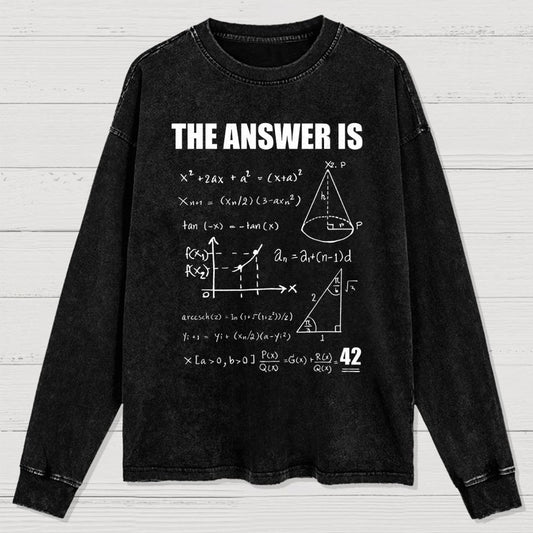 42 The Answer To Life The Universe Washed Long Sleeve Tee