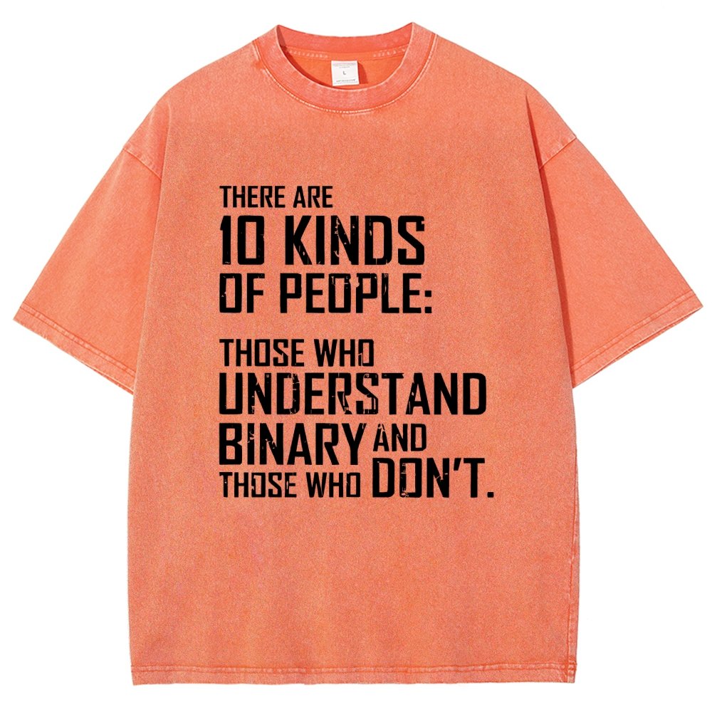 10 Kinds Of People Binary Vintage Distressed T-shirt