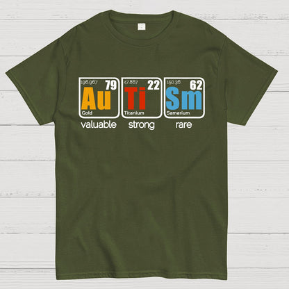 Valuable, Strong, Rare: Autism in Elements Geek T-Shirt