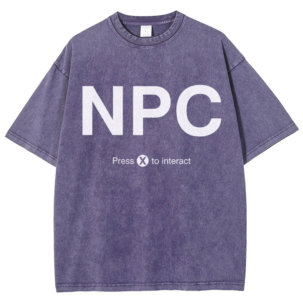 NPC Press X to Interact Vintage Distressed T-shirt