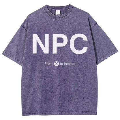NPC Press X to Interact Vintage Distressed T-shirt