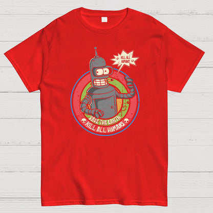 Save The Earth And Kill All Humans Nerdy T-Shirt