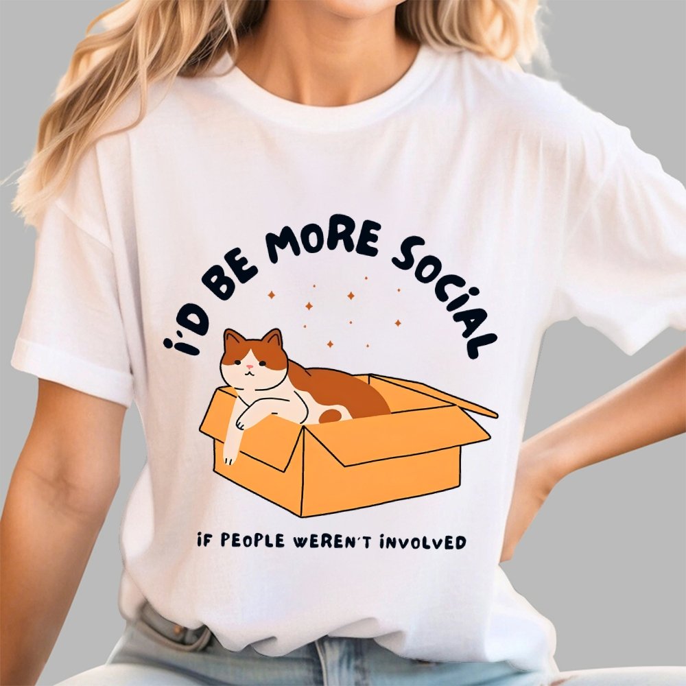I'd Be More Social Geek T-Shirt