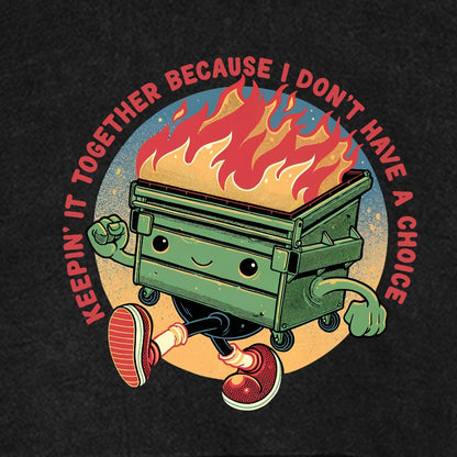 Flaming Dumpster Nerdy Vintage Distressed Hoodie