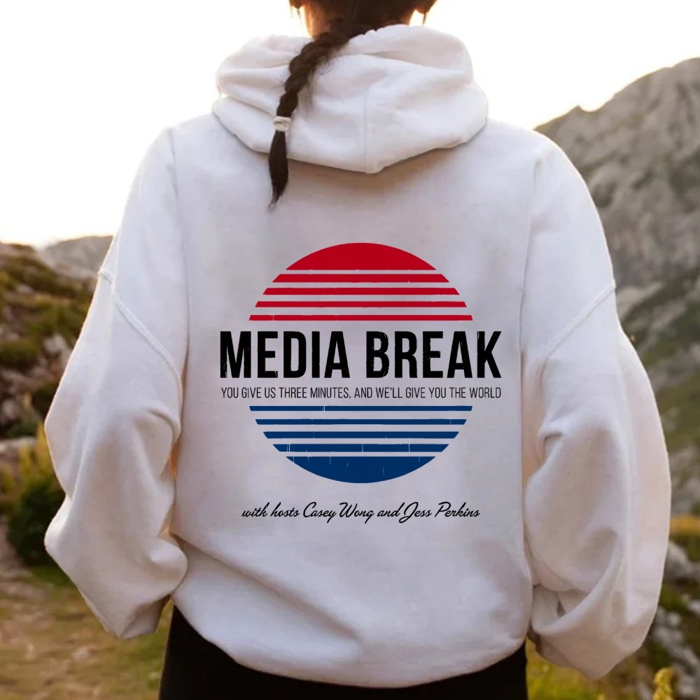 Media Break Printed Back Unisex Cotton Hoodie