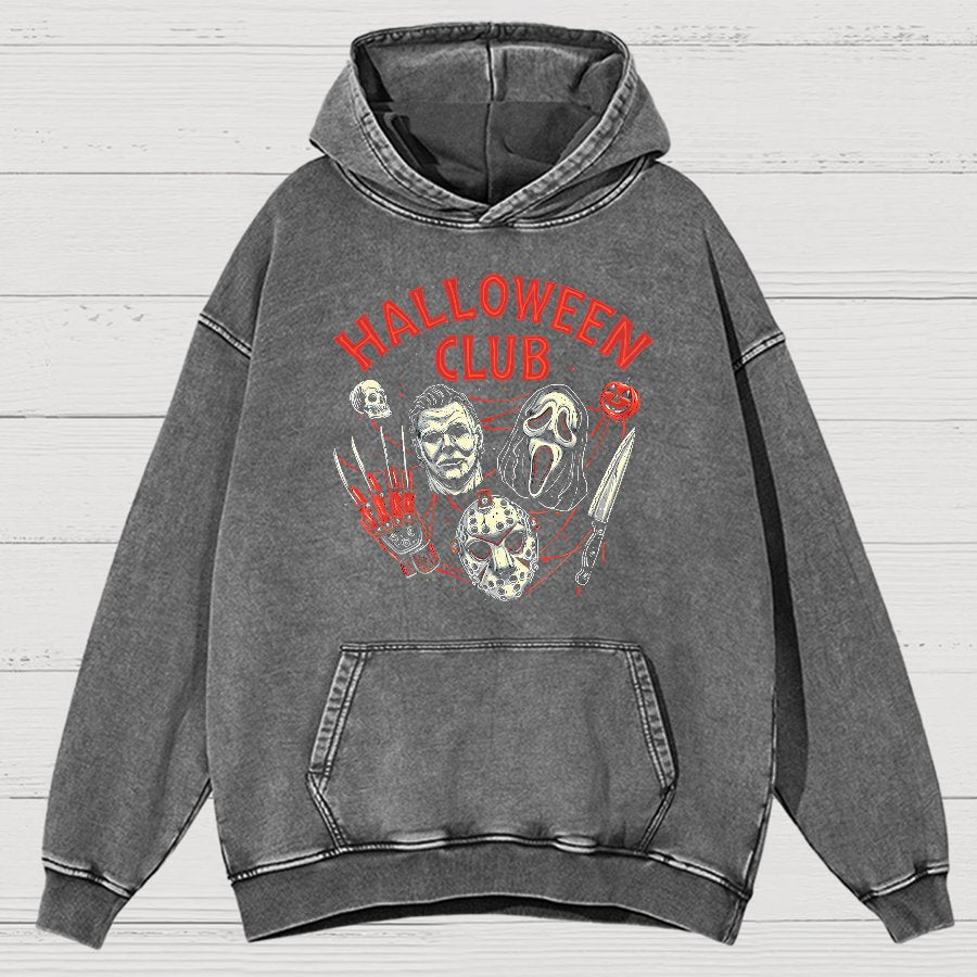 Halloween Club Vintage Distressed Hoodie