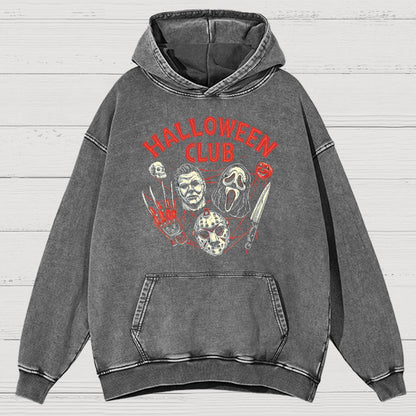 Halloween Club Vintage Distressed Hoodie