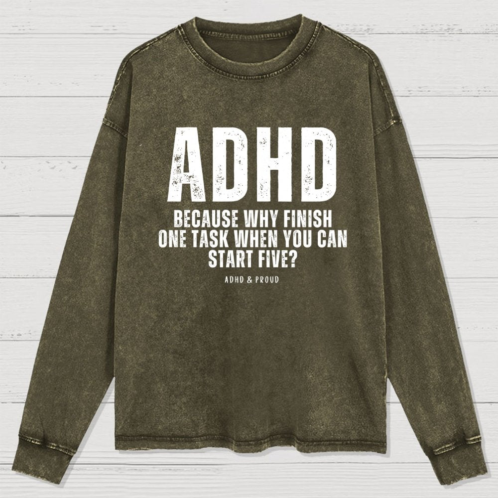 ADHD Washed Long Sleeve Tee