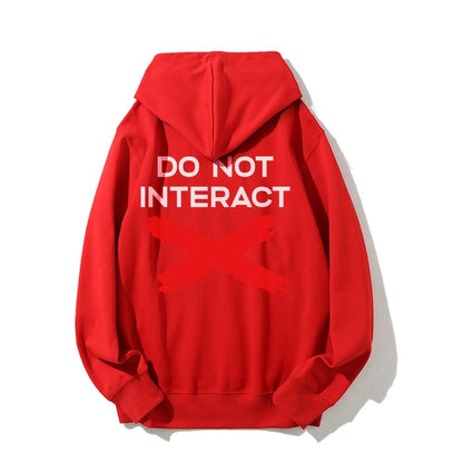 Do Not Interact Printed Back Unisex Cotton Hoodie